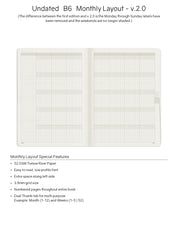 B6 Undated Weekly Planner v.2 | 2023 Edition | Core | Stacked Weekends