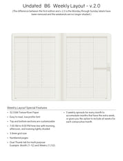 B6 Undated Weekly Planner v.2 | 2023 Edition | Core | Stacked Weekends