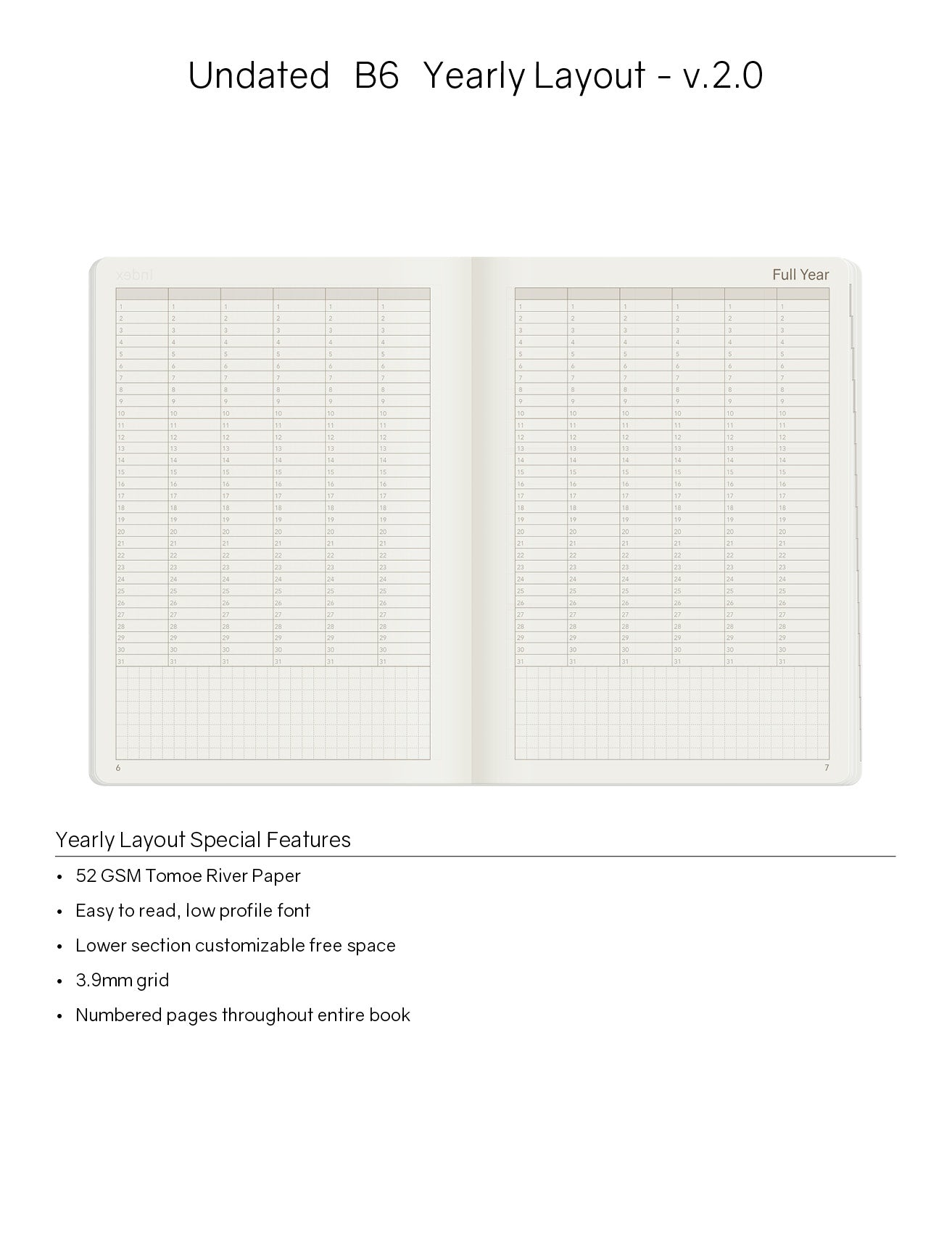B6 Undated Weekly Planner v.2 | 2023 Edition | Core | Stacked Weekends