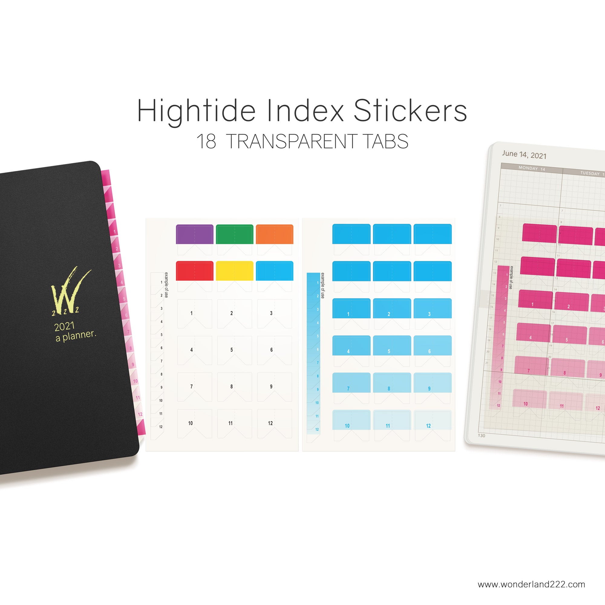 HighTide Transparent Monthly Index Tabs