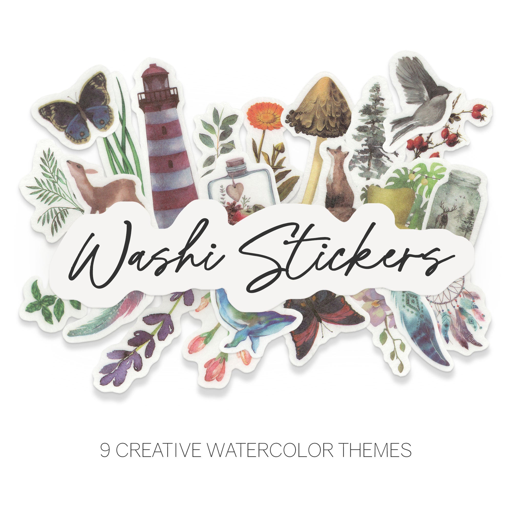 Watercolor - Washi Stickers