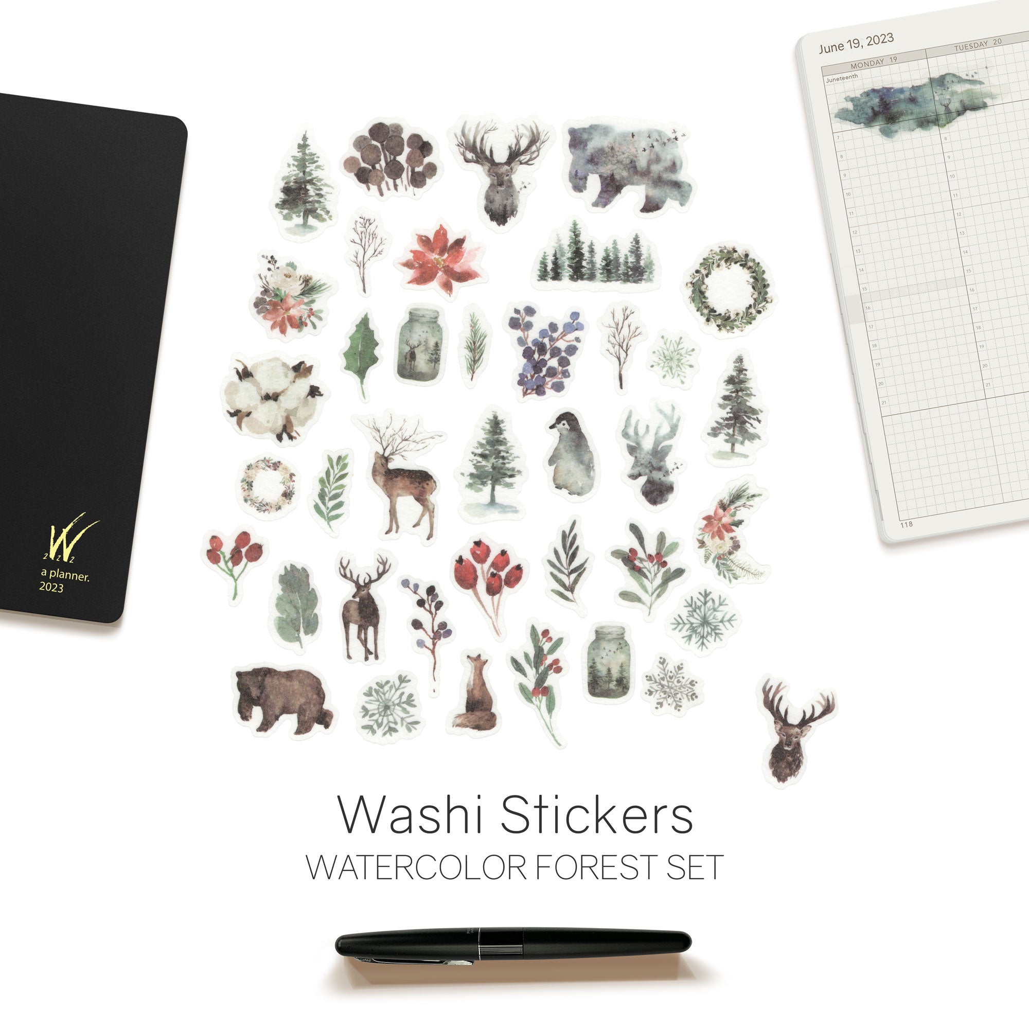 Watercolor - Washi Stickers