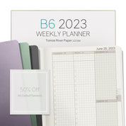 Sale | 2023 B6 Weekly Planner | 52gsm Tomoe River Paper | Core | Stacked Weekends