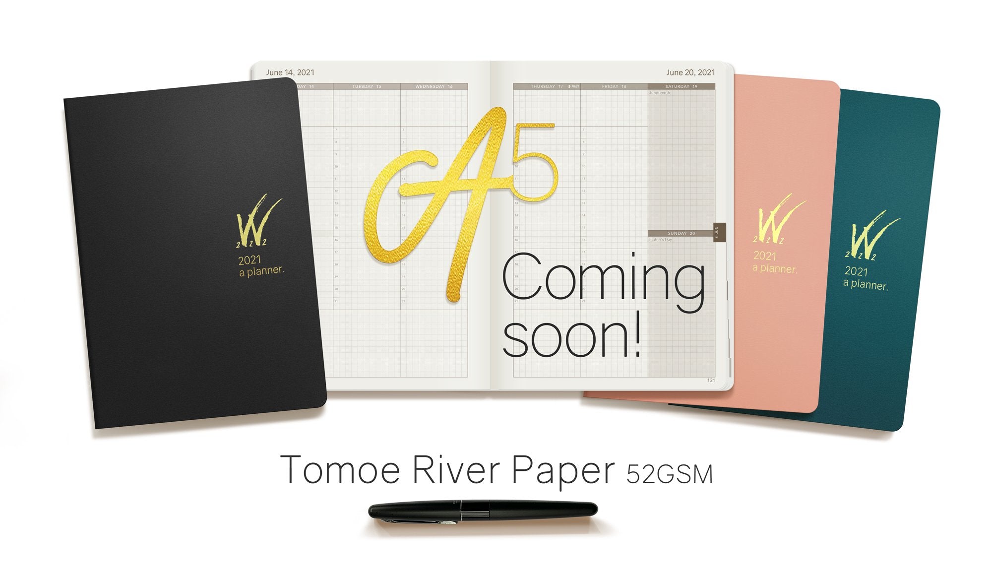 A5 2021 Tomoe River Paper Planner featuring 52gsm TRP by Wonderland 222
