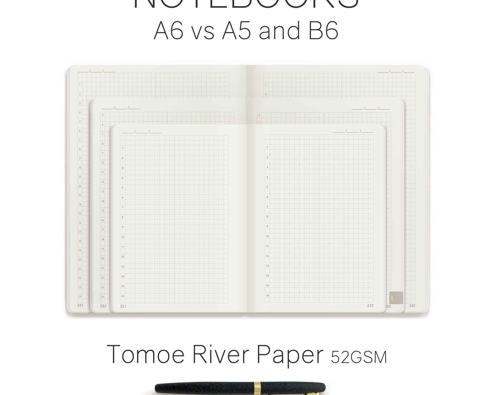 A6 Tomoe River Paper Undated Daily Notebook 368pgs COMING SOON