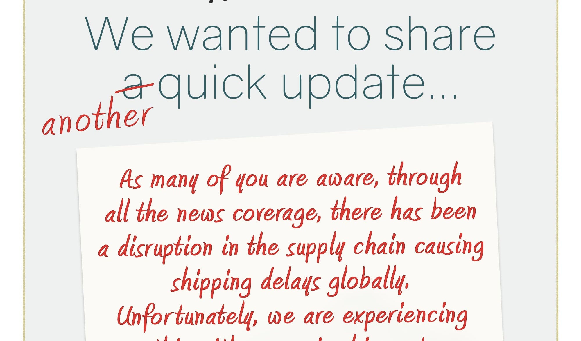 Preorder Shipping Update