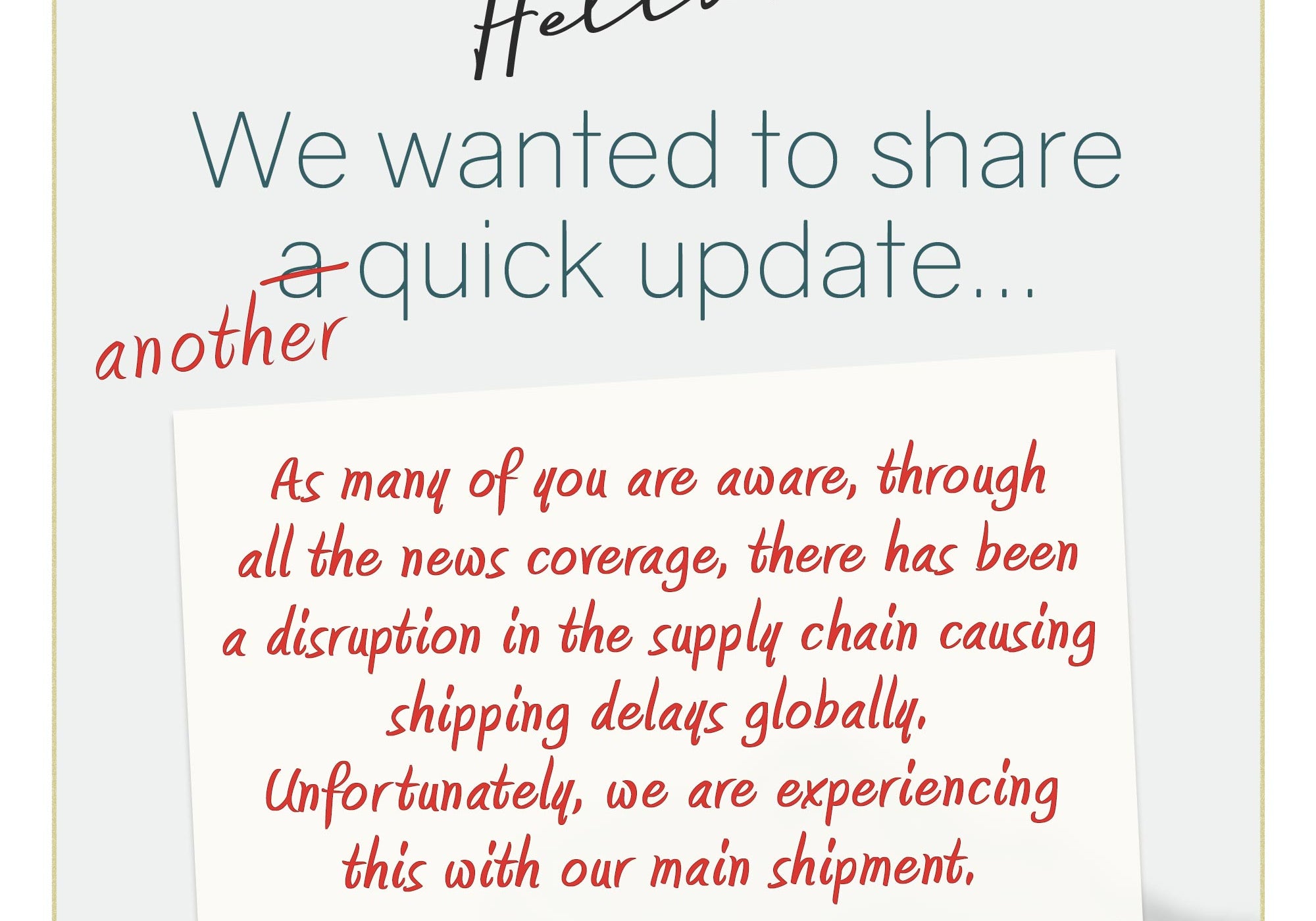 Preorder Shipping Update