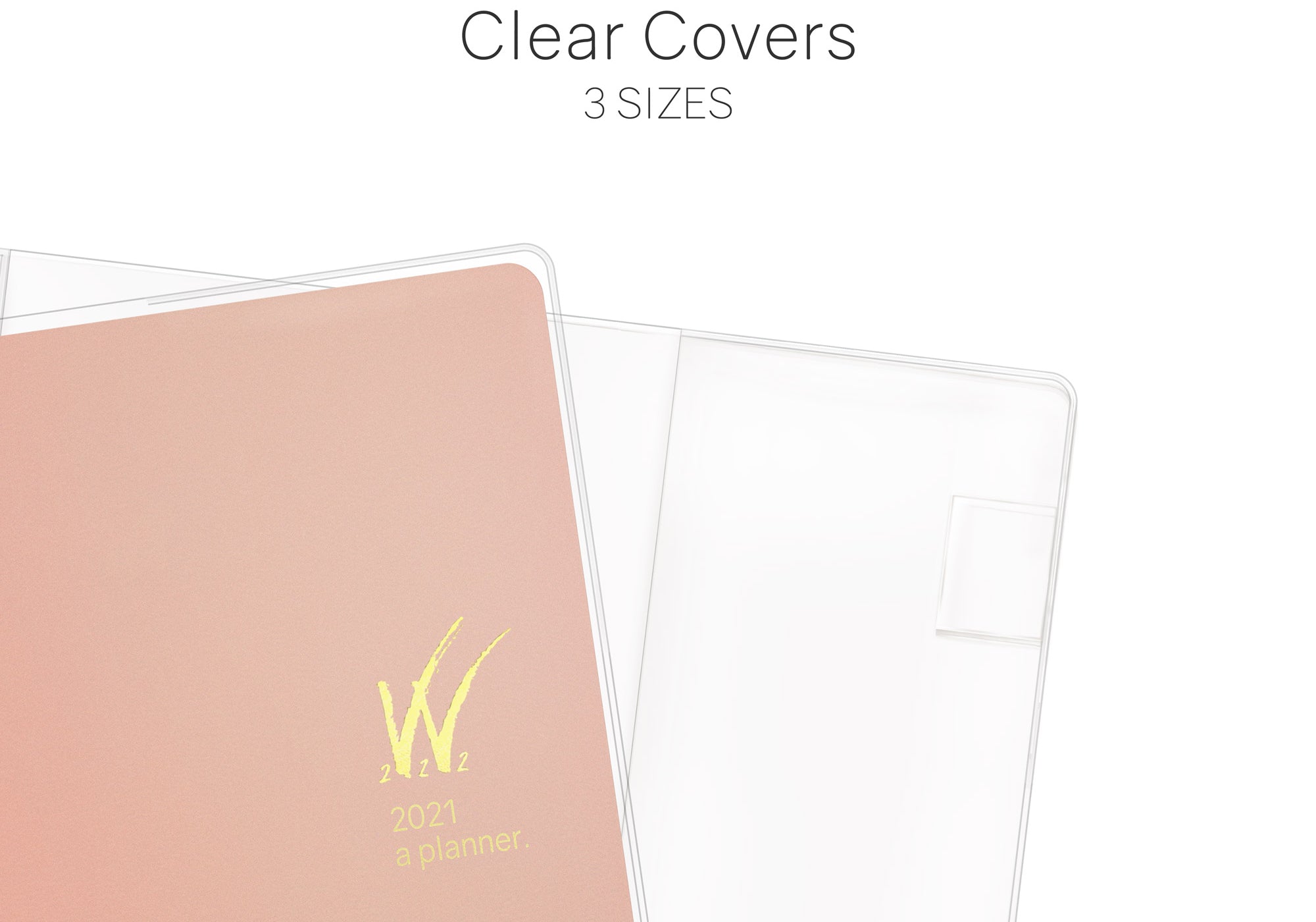 Clear Vinyl notebook and planner covers by Wonderland 222 in sizes A5, B6 and A6