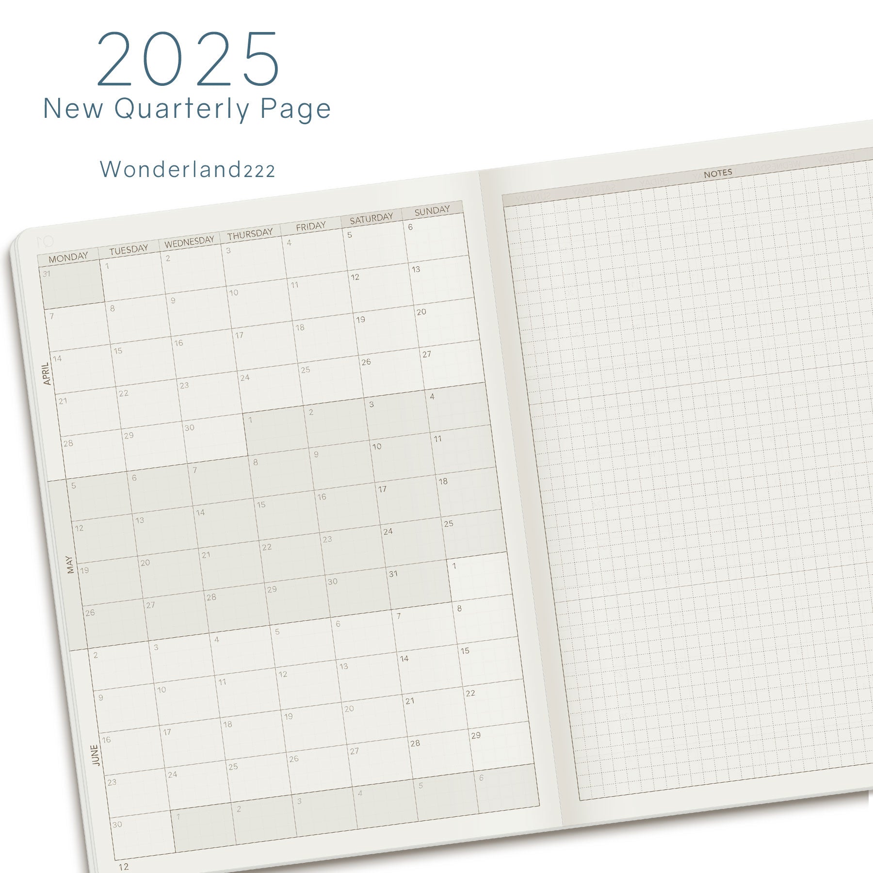 Wonderland 222 Planner and Notebook lineup for 2025 featuring tomoe river paper