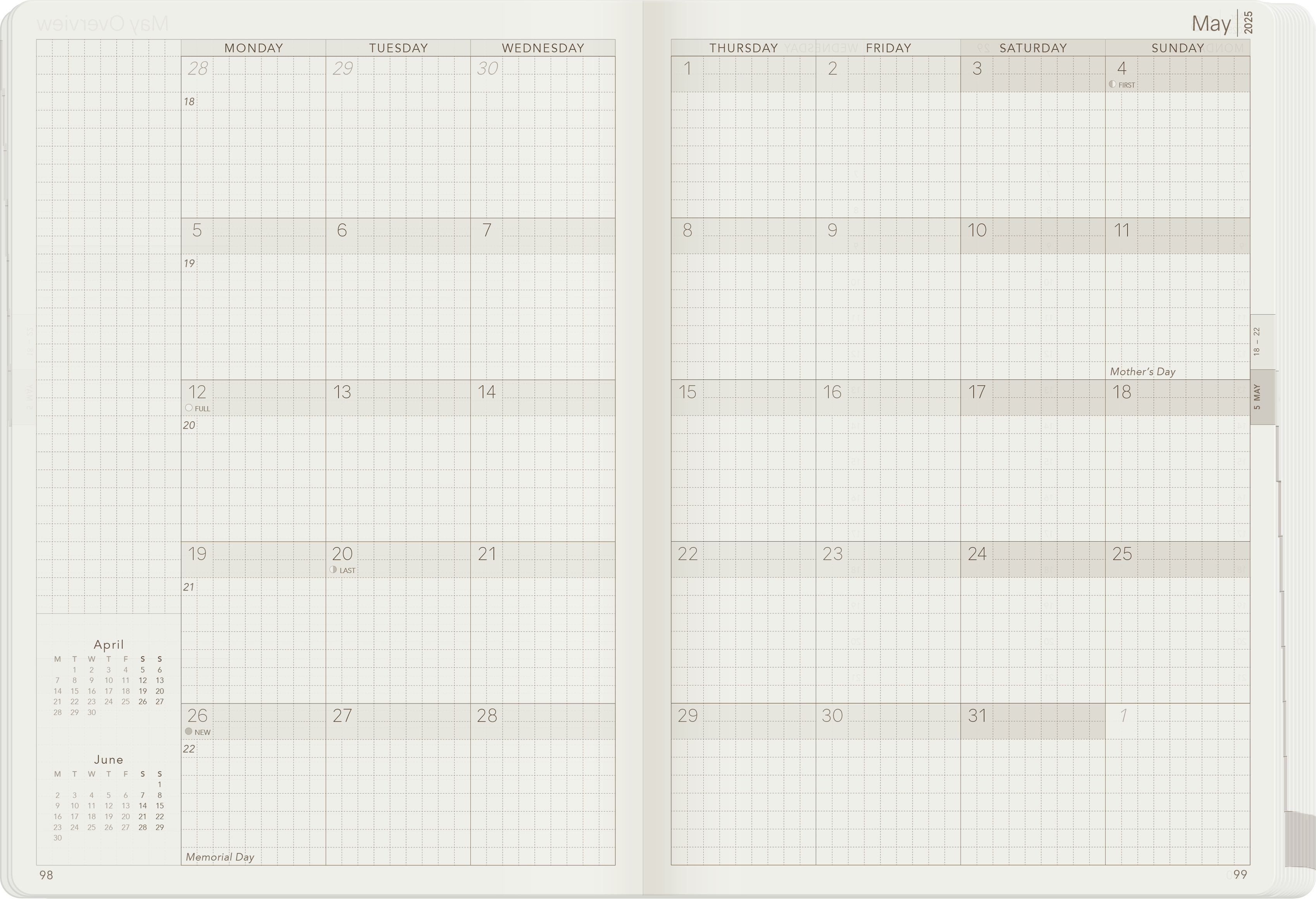 PRE-ORDER | 2025 A5 Weekly Planner | 52gsm Tomoe River Paper | All-in-One | Stacked Weekends