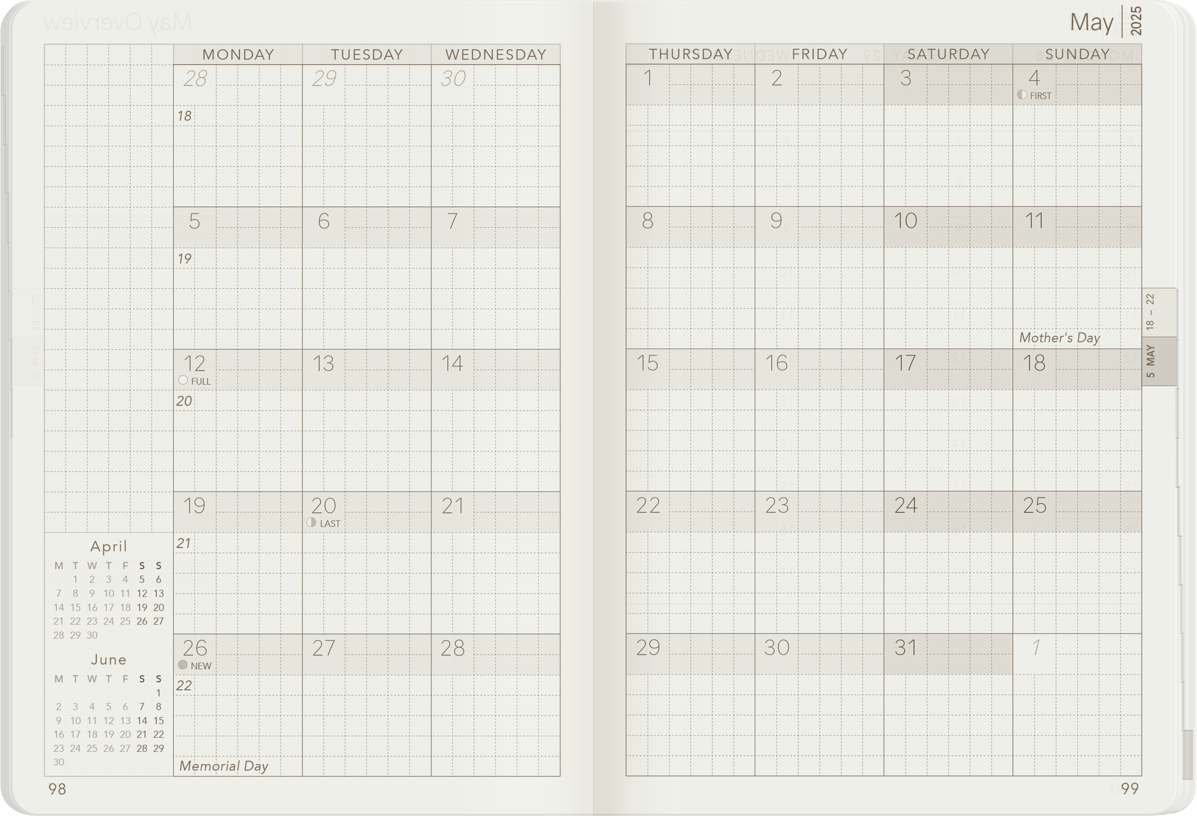 PRE-ORDER | 2025 A6 Weekly Planner | 52gsm Tomoe River Paper | Core | Stacked Weekends