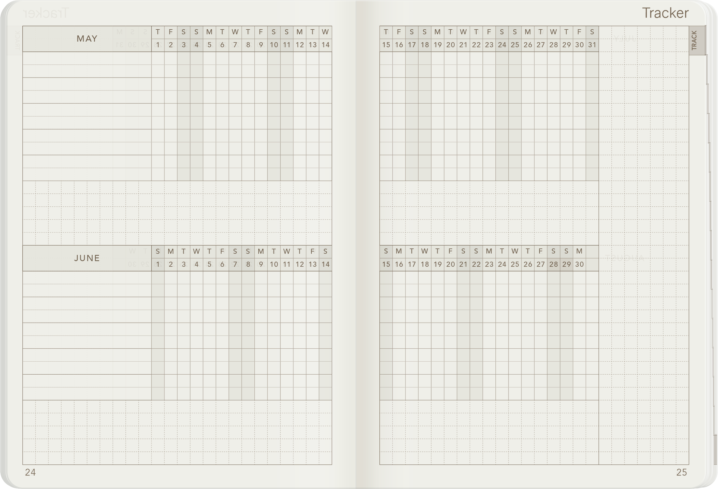 PRE-ORDER | 2025 A6 Weekly Planner | 52gsm Tomoe River Paper | Core | Stacked Weekends