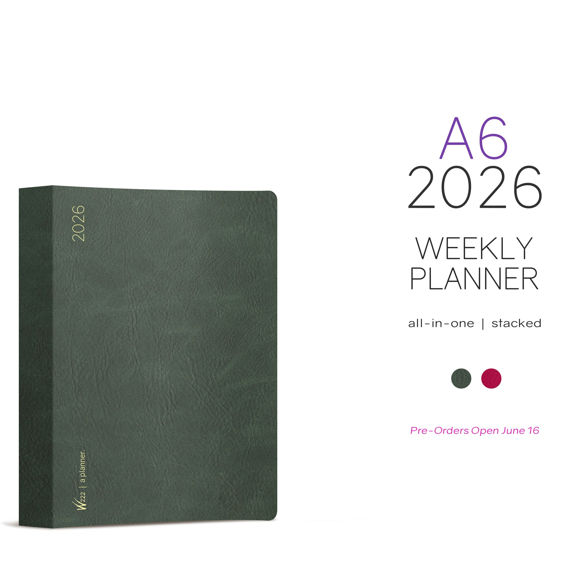 PRE-ORDER | 2026 A6 Weekly Planner | All-in-One | Stacked Weekends