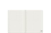 Wonderland 222 2026 A6 planner daily spread with dot grid layout on white paper, minimalist structured planning system, ultra thin lightweight pages, fountain pen friendly.