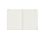 Wonderland 222 2026 A6 planner Index spread with dot grid layout on white paper, minimalist structured planning system, ultra thin lightweight pages, fountain pen friendly.