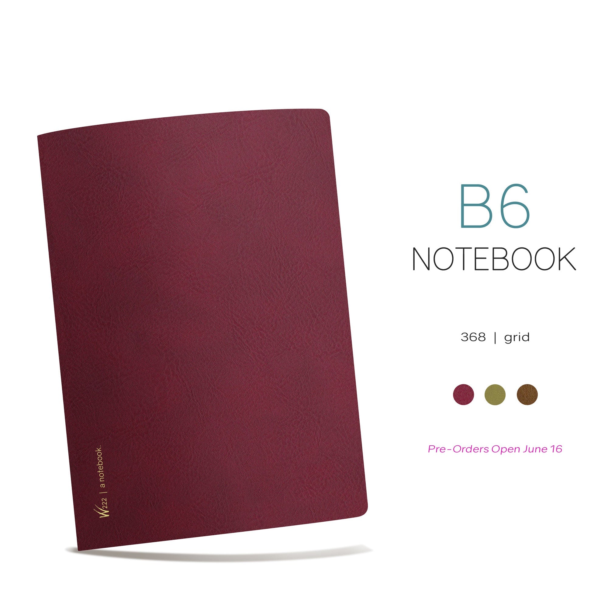 Wonderland 222 B6 grid notebook in Lingonberry, fiddlehead and Sea Otter