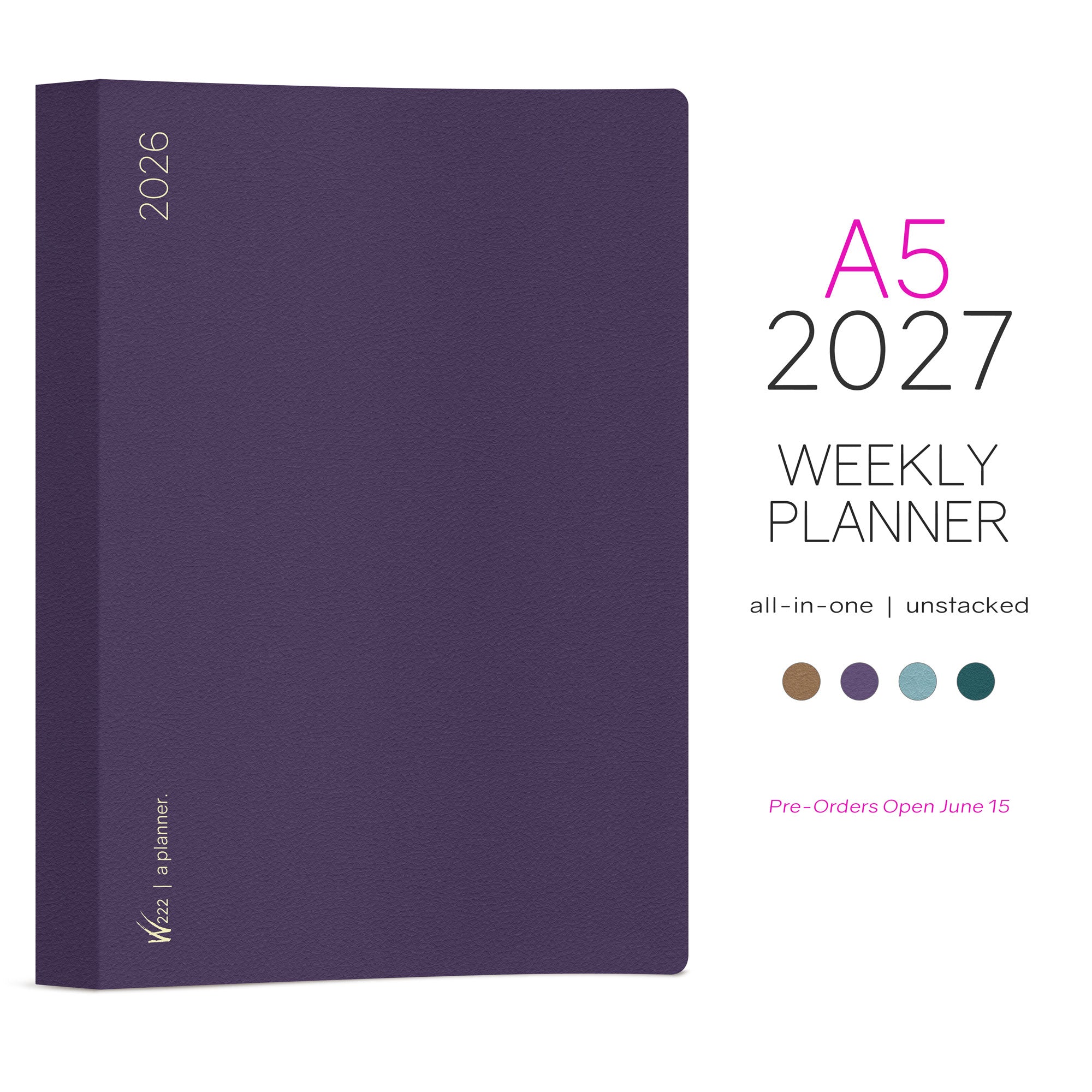 2027 A5 Weekly Planner | All-in-One | Unstacked Weekends