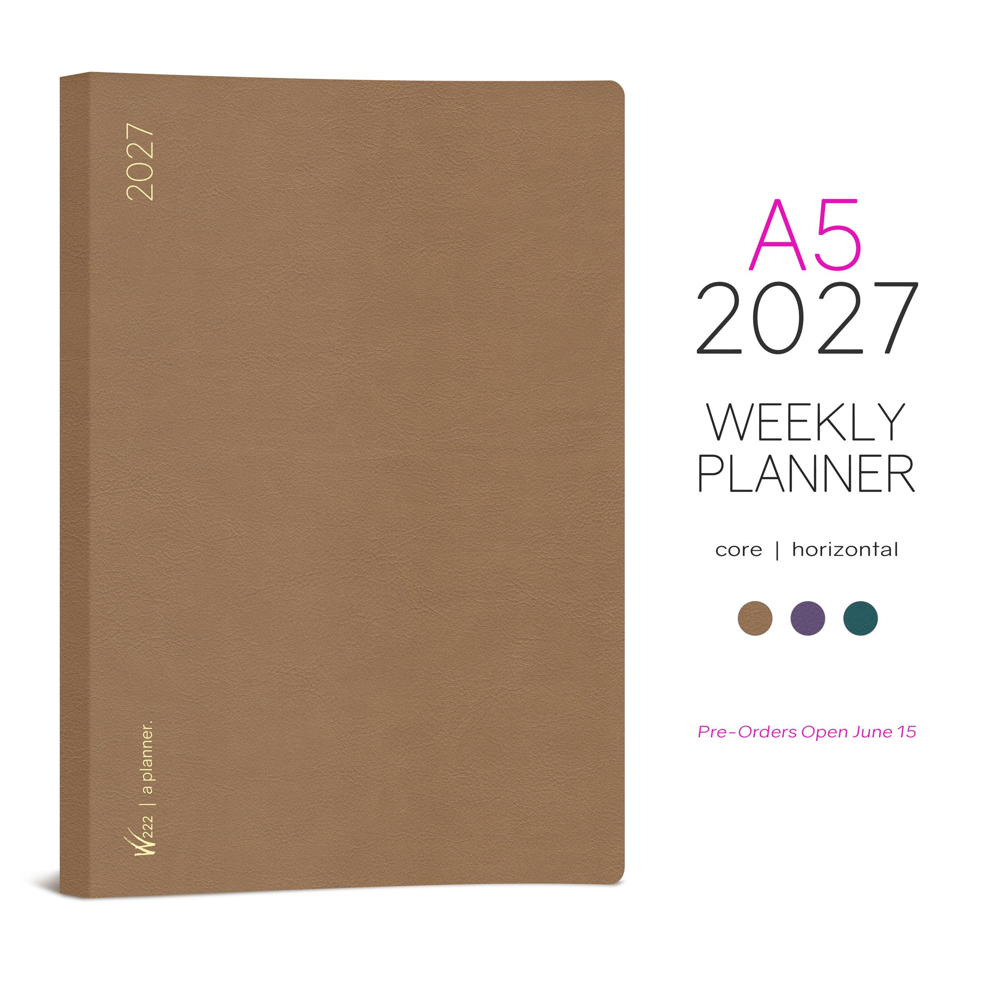 2027 A5 Weekly Planner | Core | Horizontal