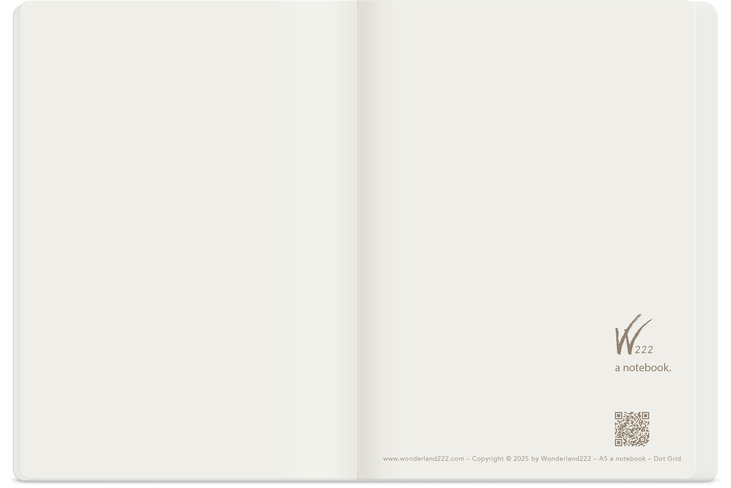 Wonderland 222 cover page for an A5 dot or grid notebook