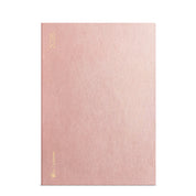 Wonderland 222 2026 A5 weekly planner cover in Alpen Glow pink with gold foil “2026” and minimalist textured cover.