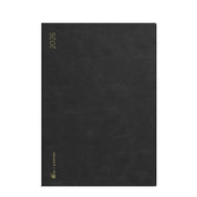 Wonderland 222 2026 A5 planner in Midnight Sky black textured cover with gold foil.