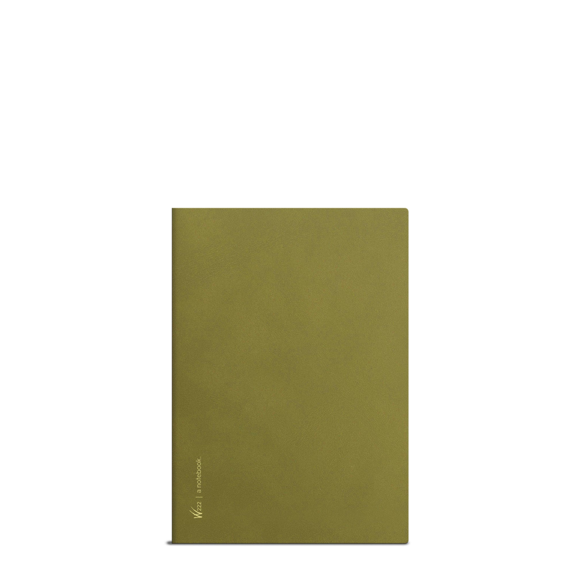 Wonderland 222 A6 grid notebook in Fiddlehead softcover, 368 pages, minimalist and lightweight design for journaling, planning, and notes.