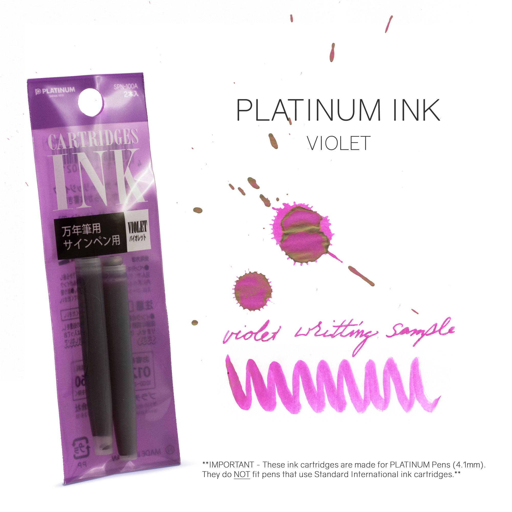 Platinum Ink Cartridges 2 Pack Paars Platinum Ink Cartridges 2 Pack Paars