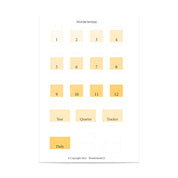 Wonderland 222 yellow planner index tabs with labeled sections year quarter tracker daily and numbered tabs for organization