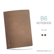 Wonderland 222 B6 notebook with Perfect Pinecone cover, 96 pages of Tomoe River 52gsm paper, showing Perfect Pinecone and New moon color swatches.
