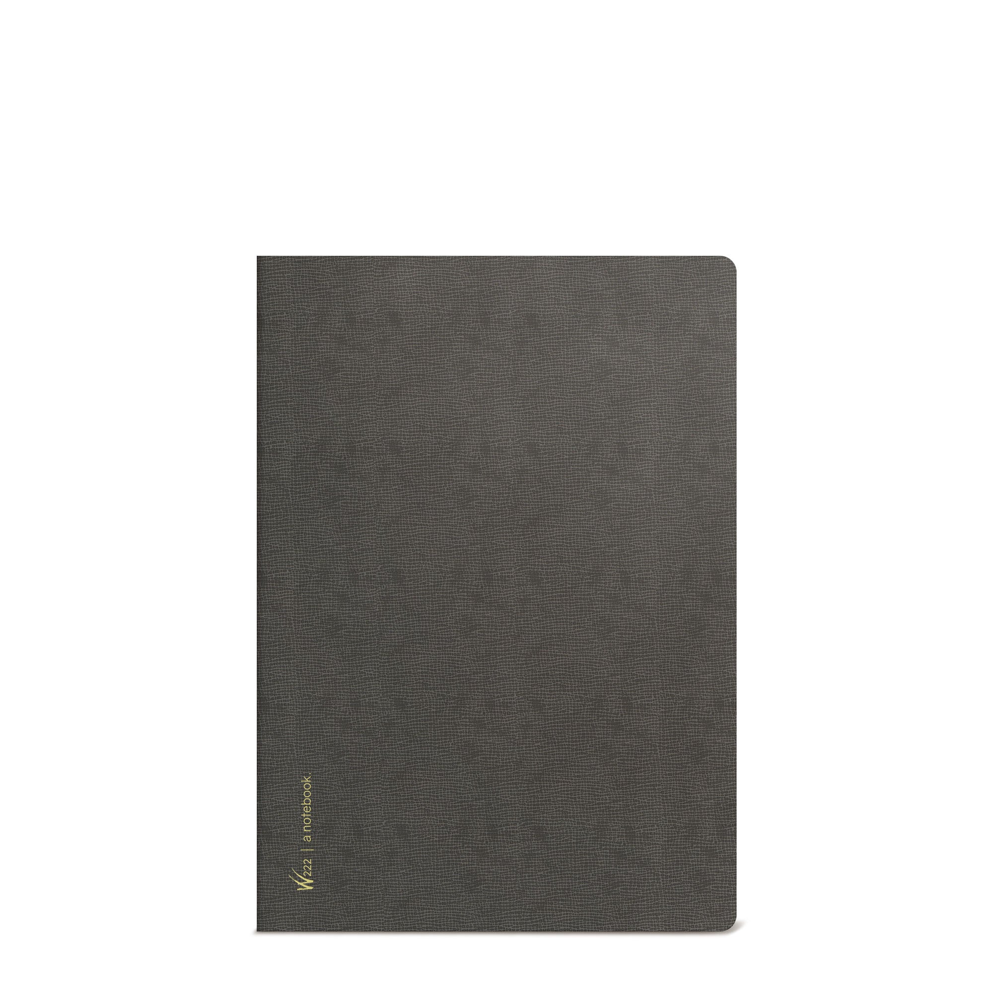 Wonderland 222 B6 96-Page notebook with a black textured cover, with a minimalist design 