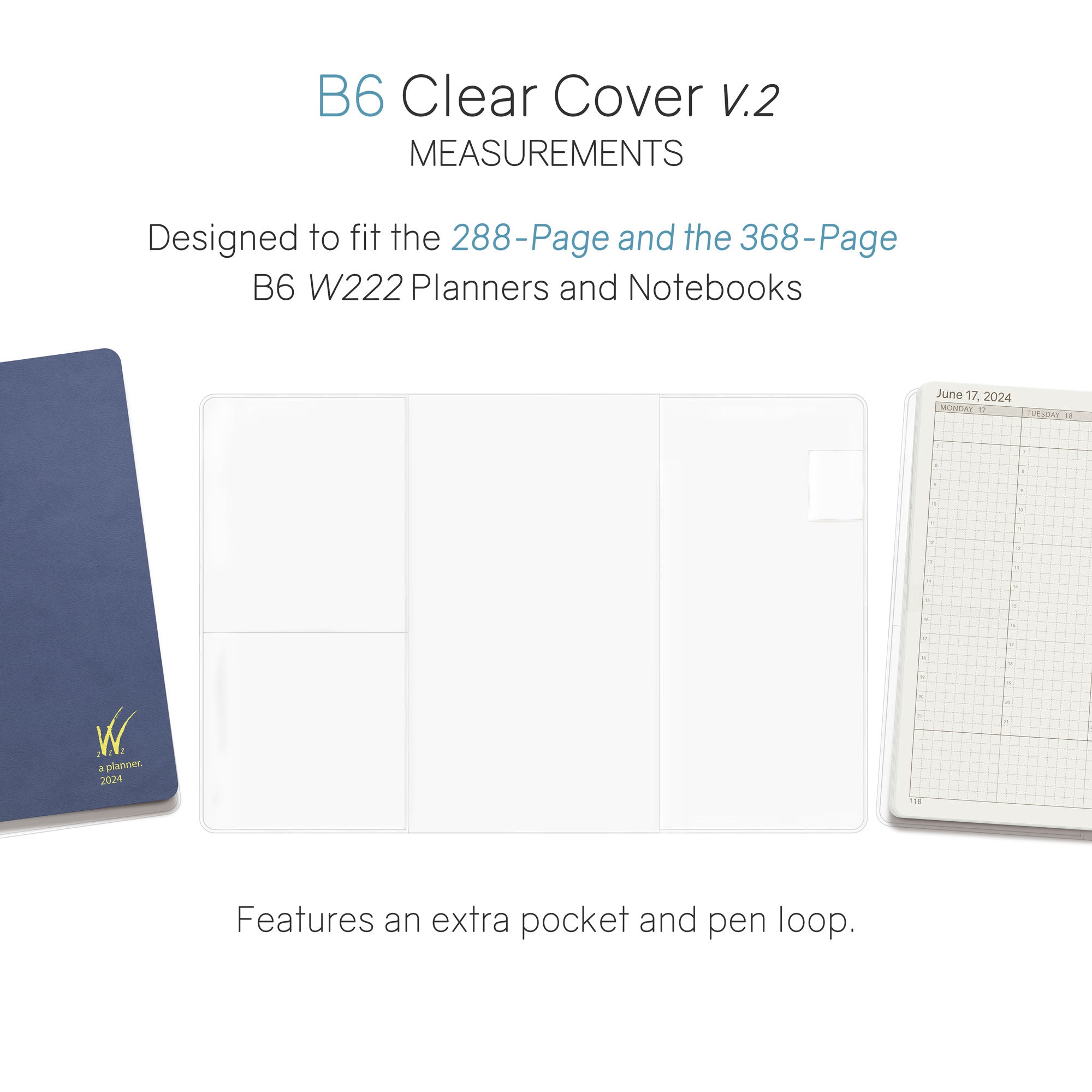 Vinyl Clear Cover (288pg Planner / 368 page Notebook)