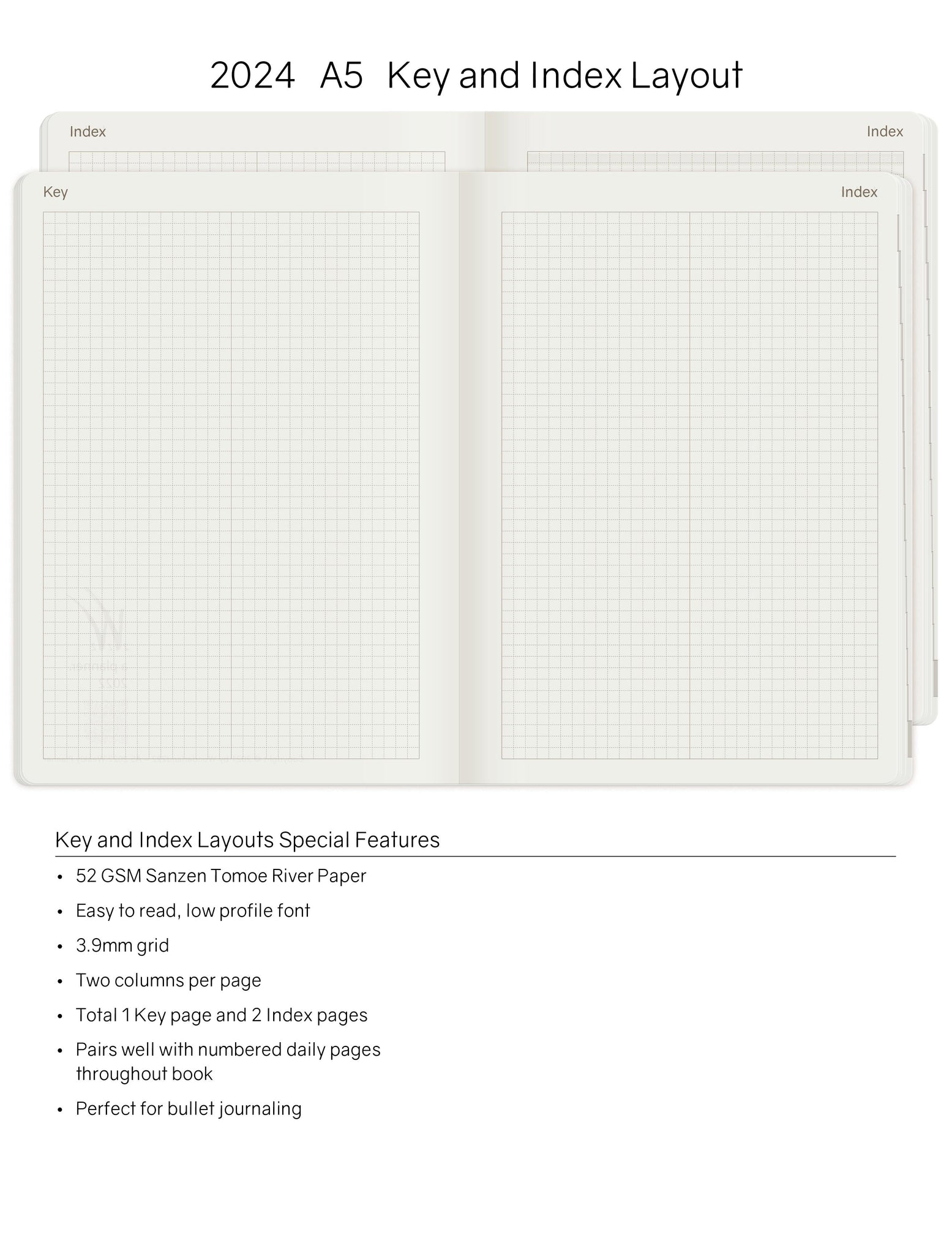 IMPERFECT | 2024 A5 Weekly Planner - 52gsm Tomoe River Paper (Stacked Weekends)