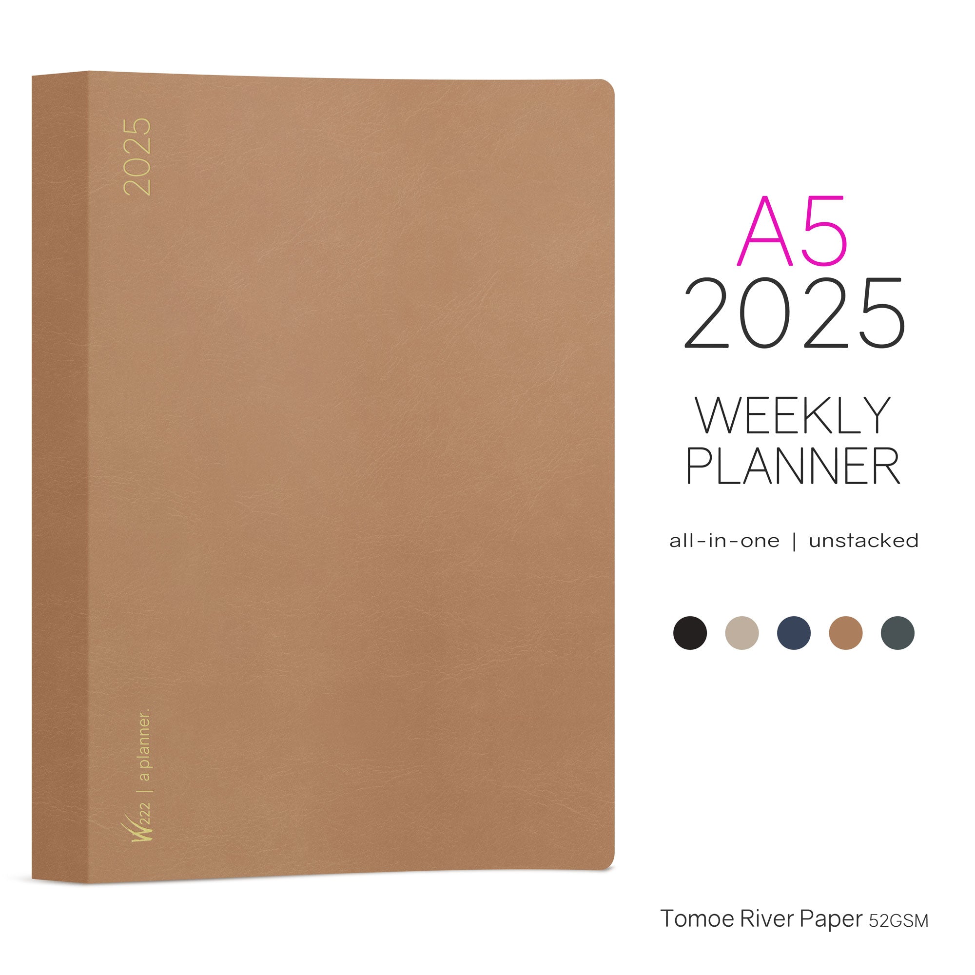 2025 A5 Weekly Planner | 52gsm Tomoe River Paper | All-in-One | Unstacked Weekends