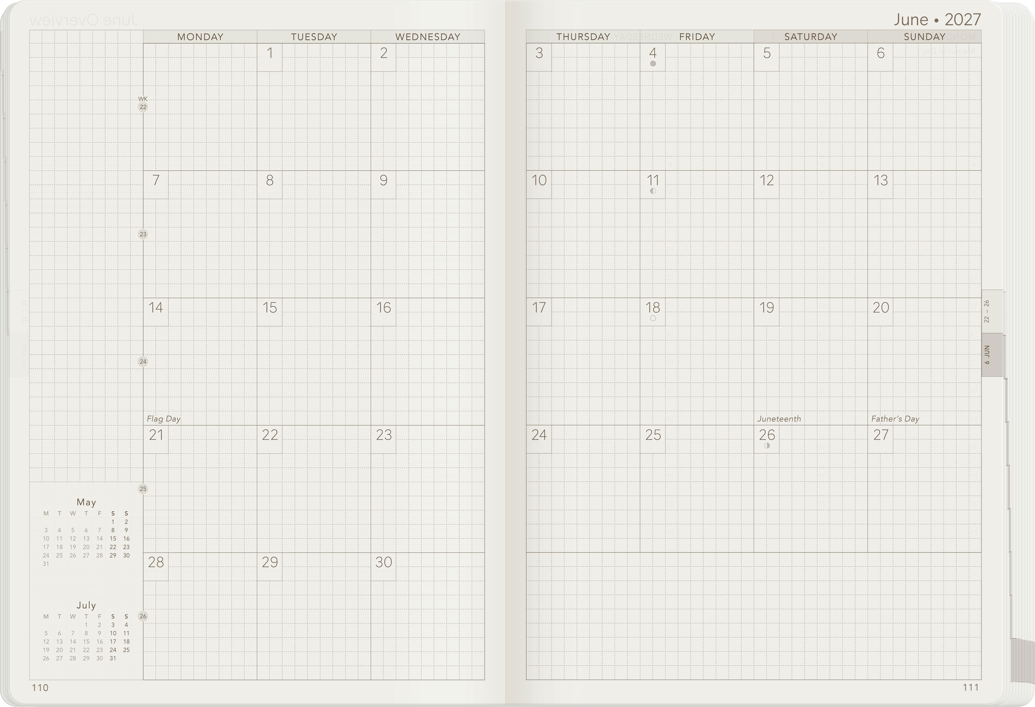 2027 A5 Weekly Planner | All-in-One | Unstacked Weekends