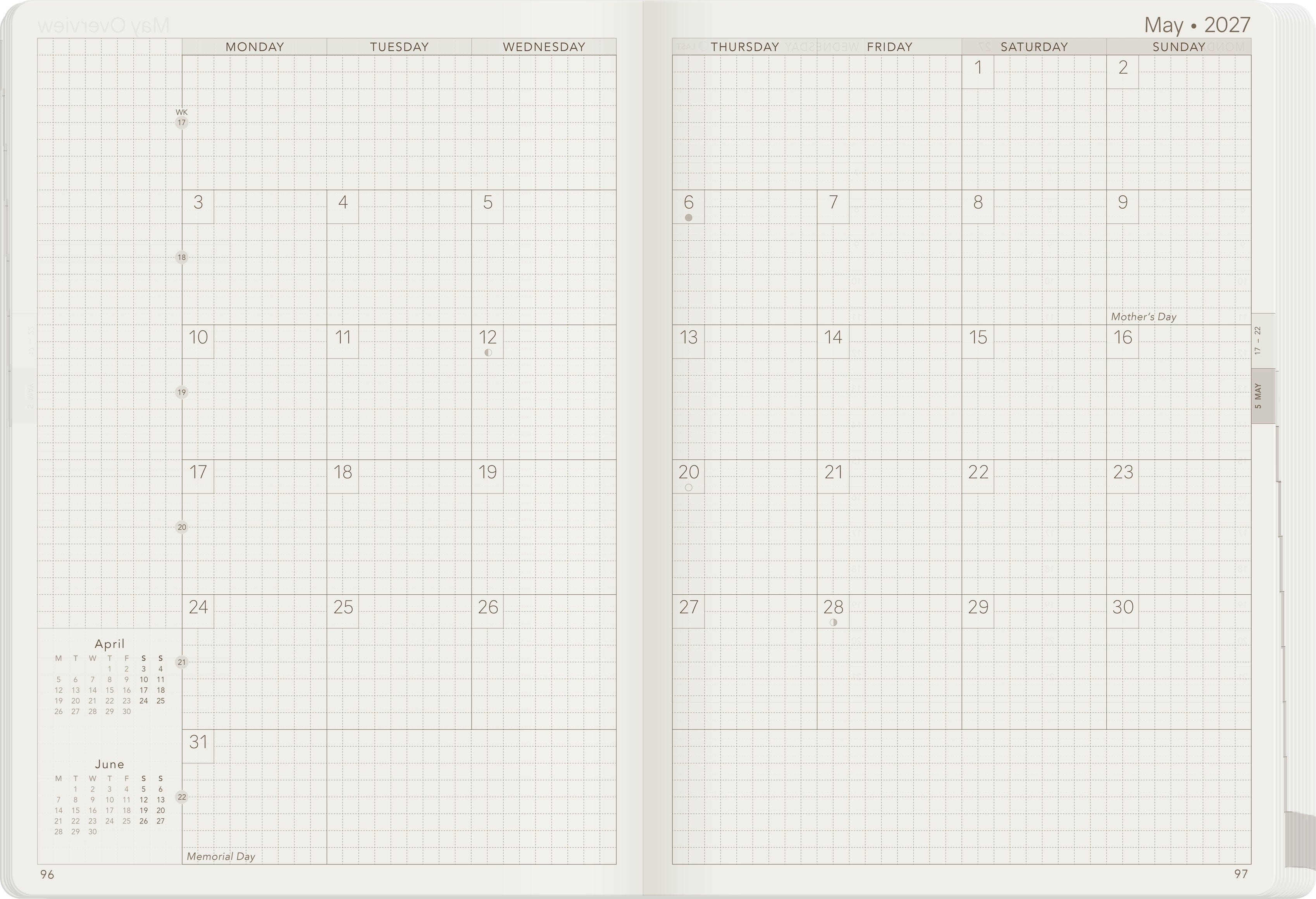 2027 A5 Weekly Planner | All-in-One | Unstacked Weekends