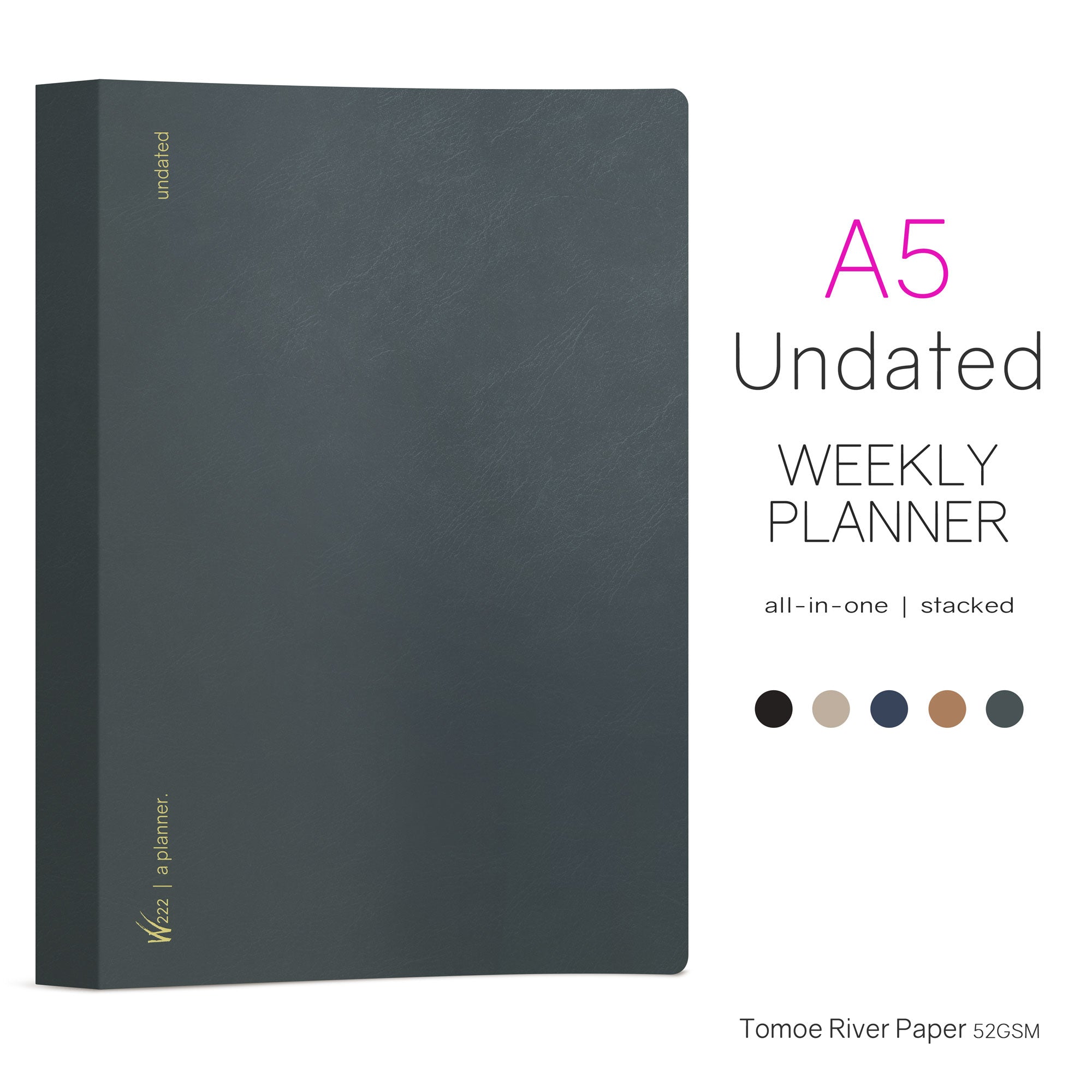 A5 Undated Weekly Planner v.3 | 2025 Edition | All-in-One | Stacked Weekends