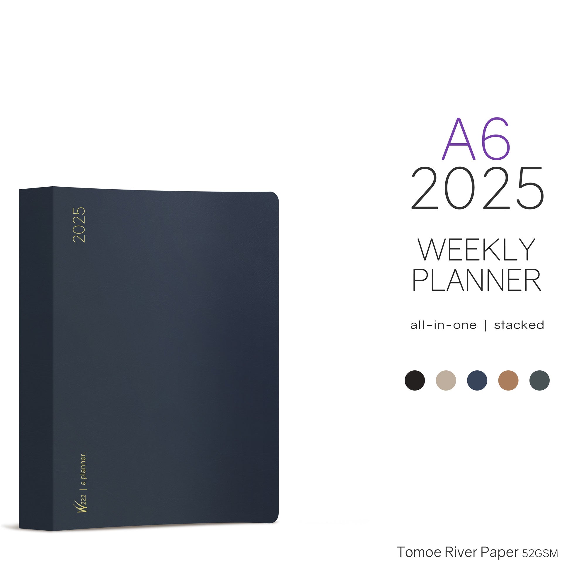 2025 A6 Weekly Planner | 52gsm Tomoe River Paper | All-in-One | Stacked Weekends