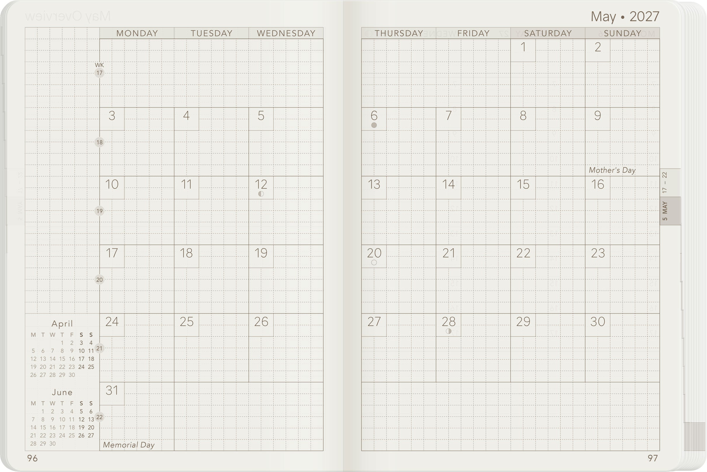 2027 A6 Weekly Planner | All-in-One | Stacked Weekends