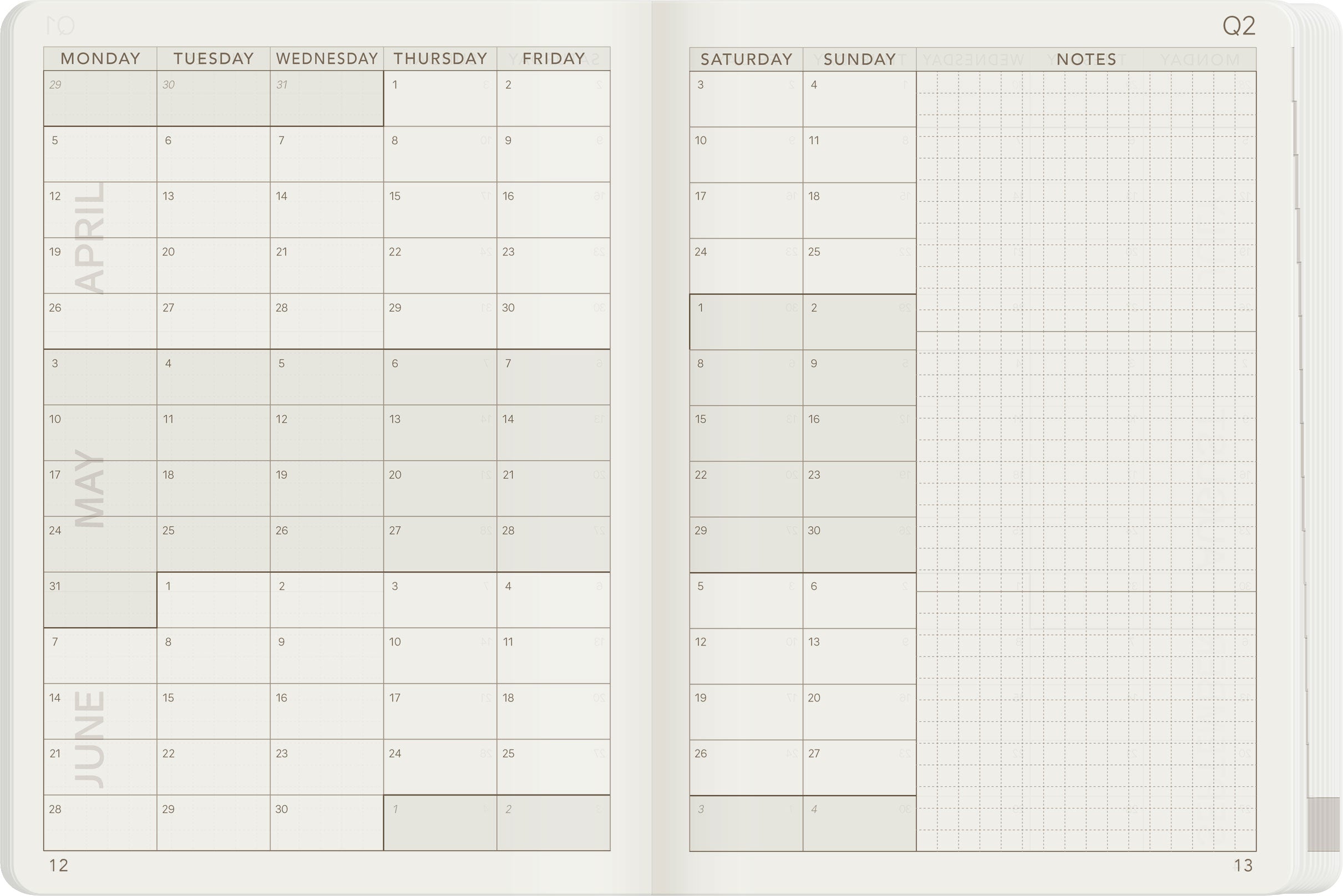 2027 A6 Weekly Planner | All-in-One | Stacked Weekends