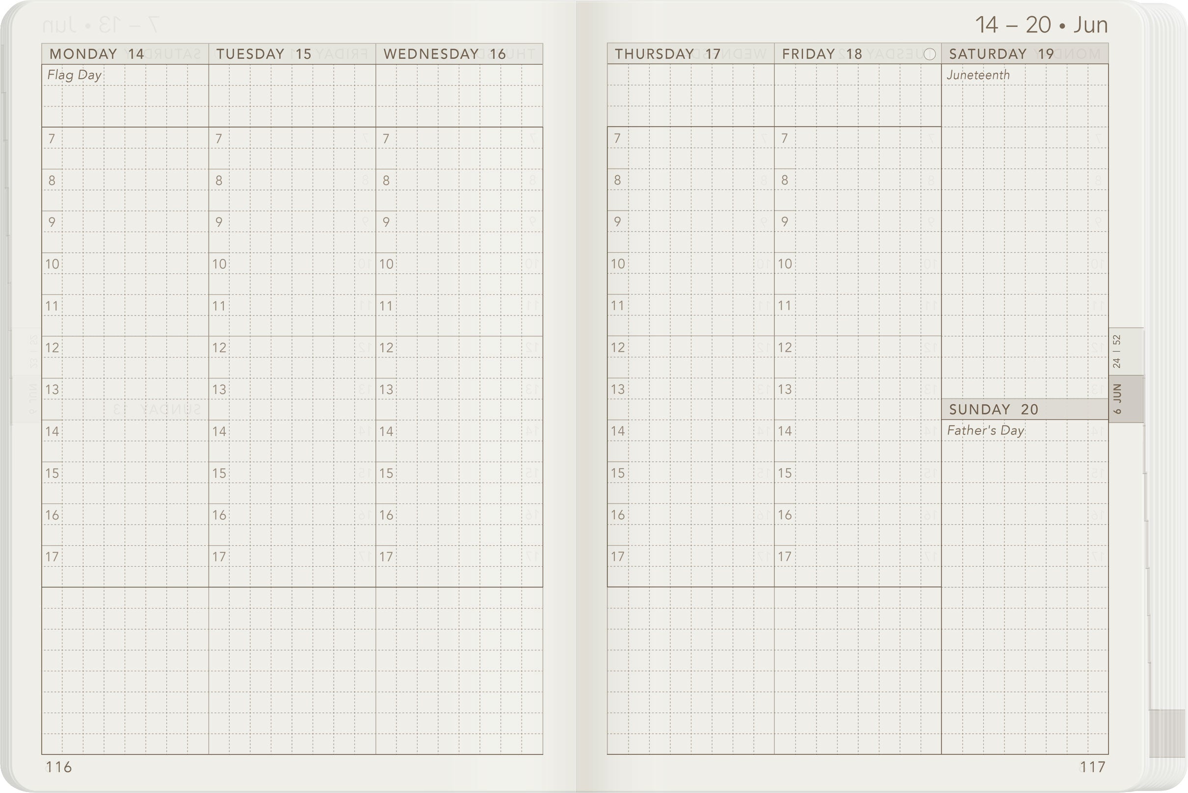 2027 A6 Weekly Planner | Core | Stacked Weekends