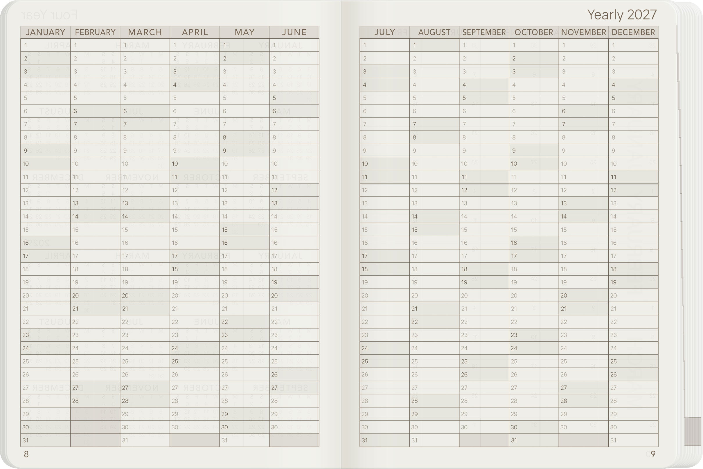 2027 A6 Weekly Planner | All-in-One | Stacked Weekends