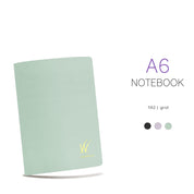 Wonderland 222's A6 notebook in Lichen with 192-pages of tomoe river paper. Two other colors shown below.