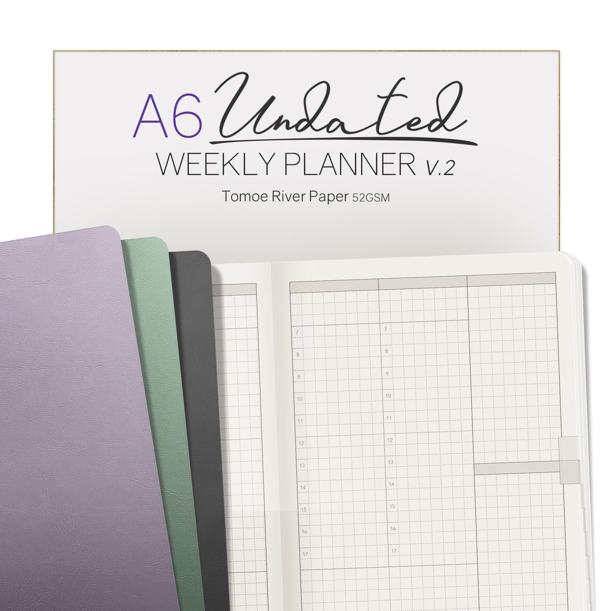 A6 Weekly Planner Refill Undated, 2-Page Per Week with Hourly Schedule,  Monthly Tabs, Extra Note Pag…See more A6 Weekly Planner Refill Undated,  2-Page
