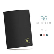 Wonderland 222 B6 notebook in Midnight sky black with 368 pages, grid layout, minimalist design, additional color options shown