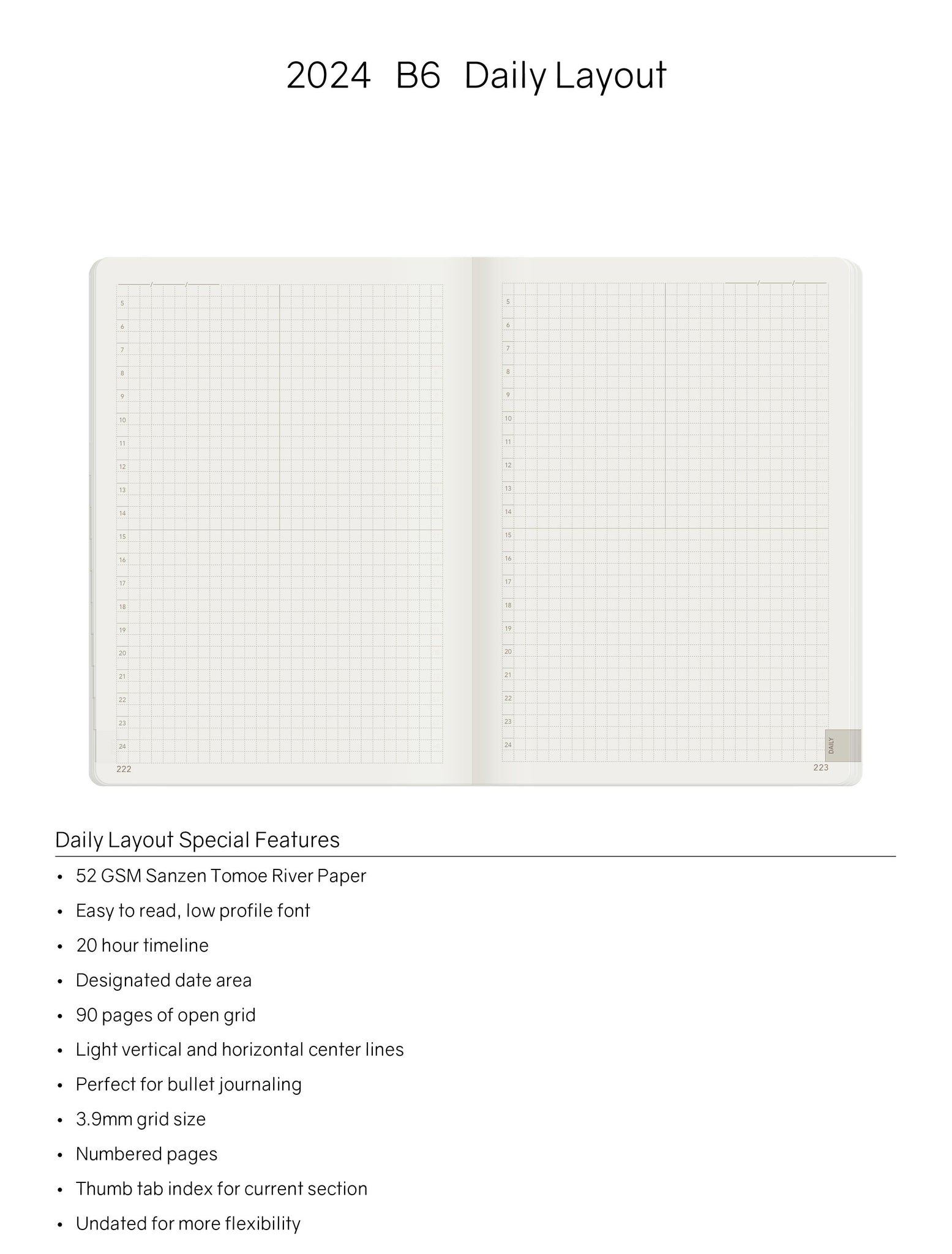 IMPERFECT | 2024 B6 Weekly Planner - 52gsm Tomoe River Paper (Stacked Weekends)