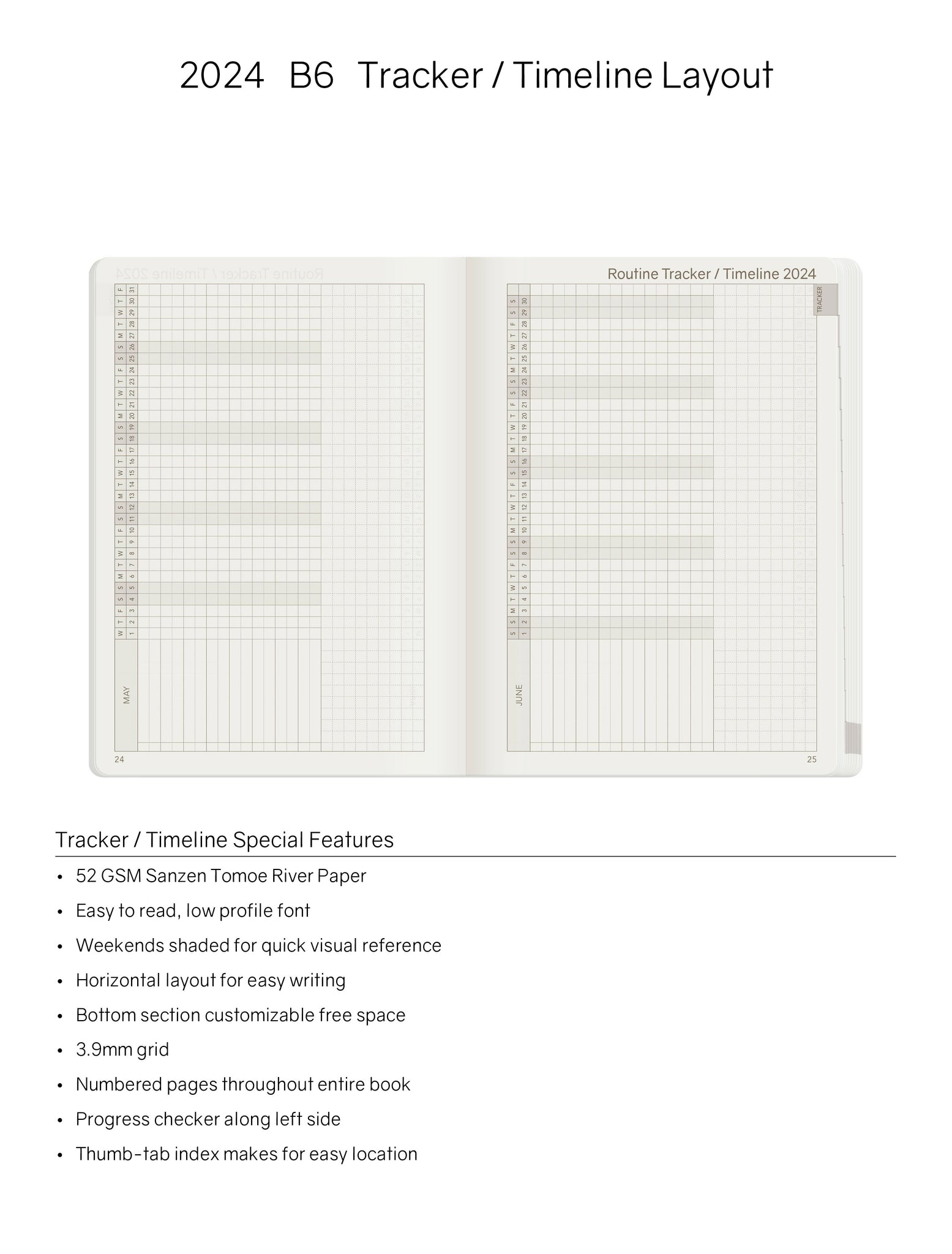 PRE-ORDER 2024 B6 Weekly Planner - 52gsm Tomoe River Paper (All in One)