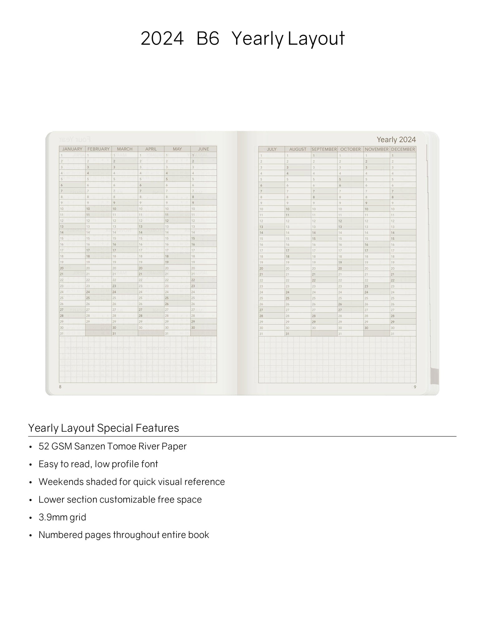 IMPERFECT | 2024 B6 Weekly Planner - 52gsm Tomoe River Paper (All in One)