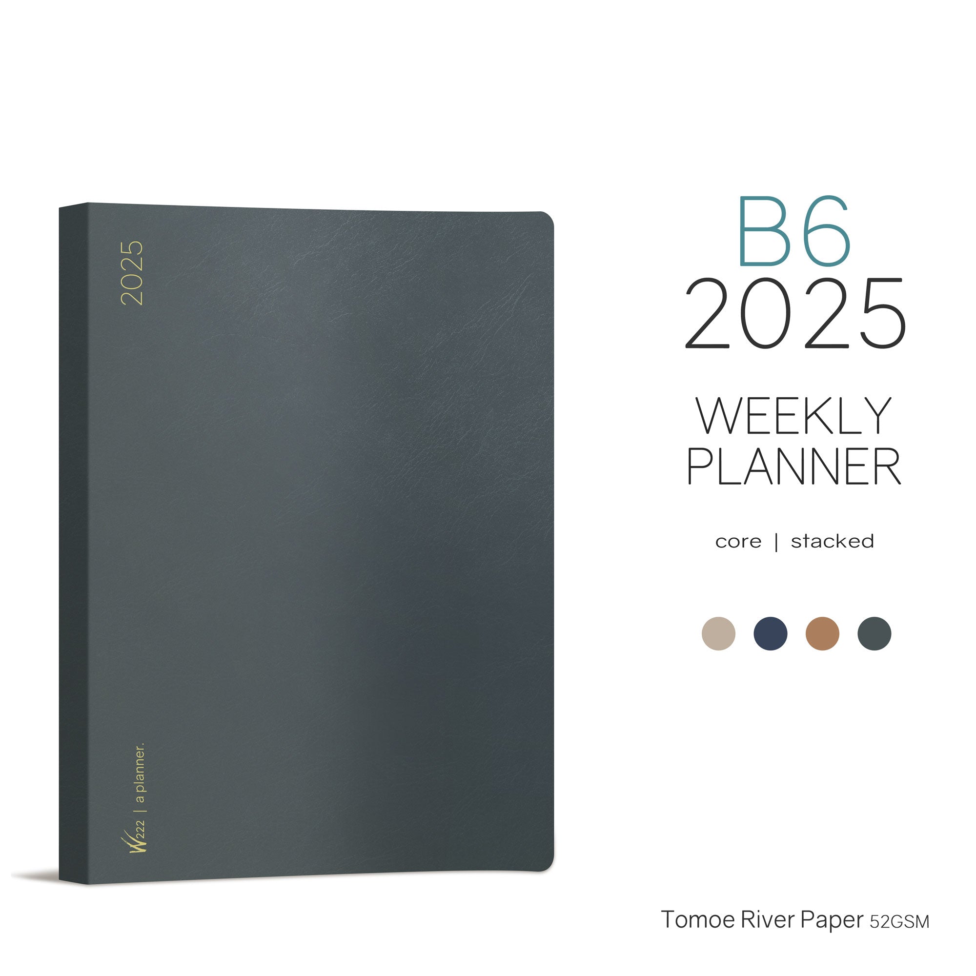 2025 B6 Weekly Planner | 52gsm Tomoe River Paper | Core | Stacked Weekends