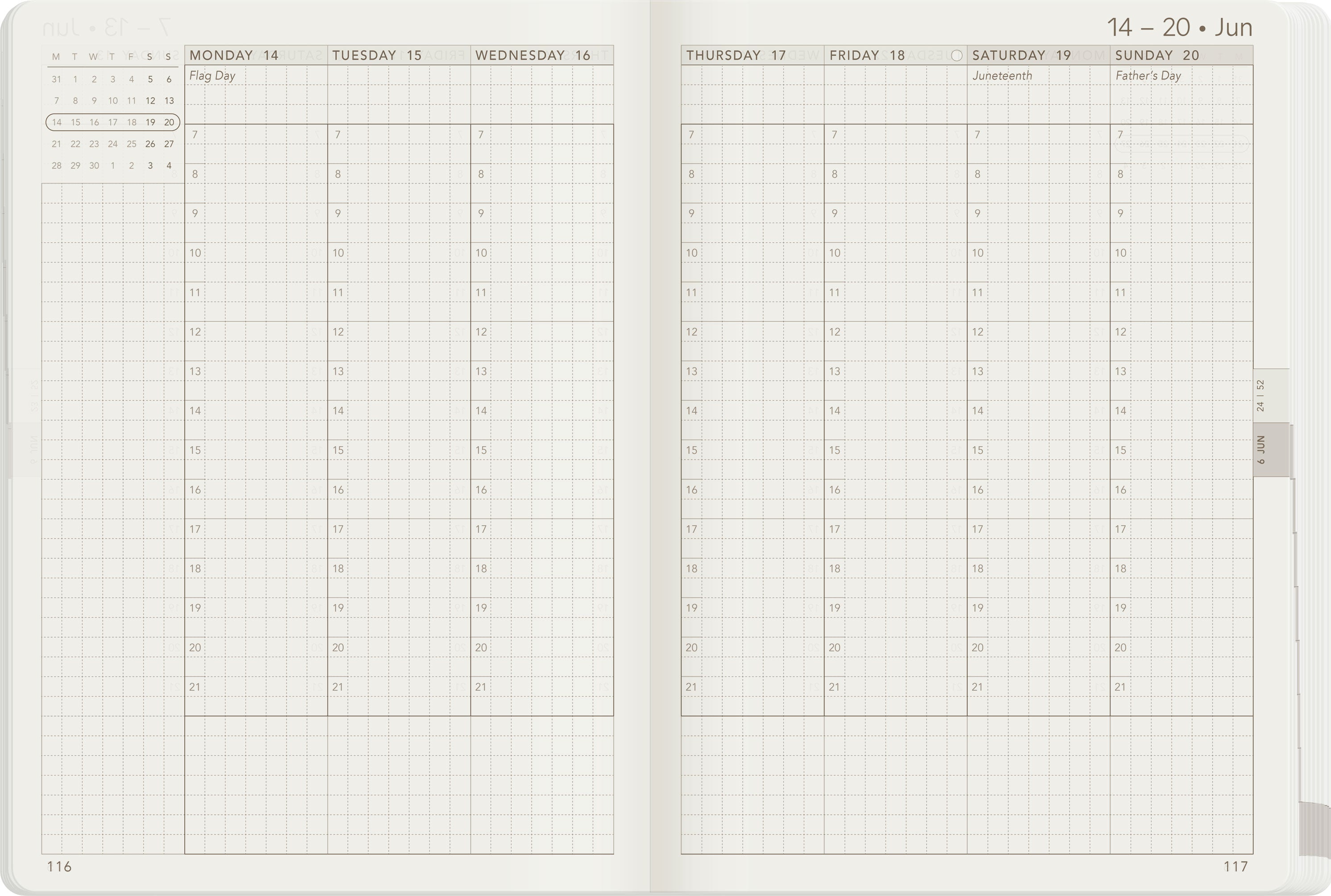 2027 B6 Weekly Planner | Core | Unstacked Weekends
