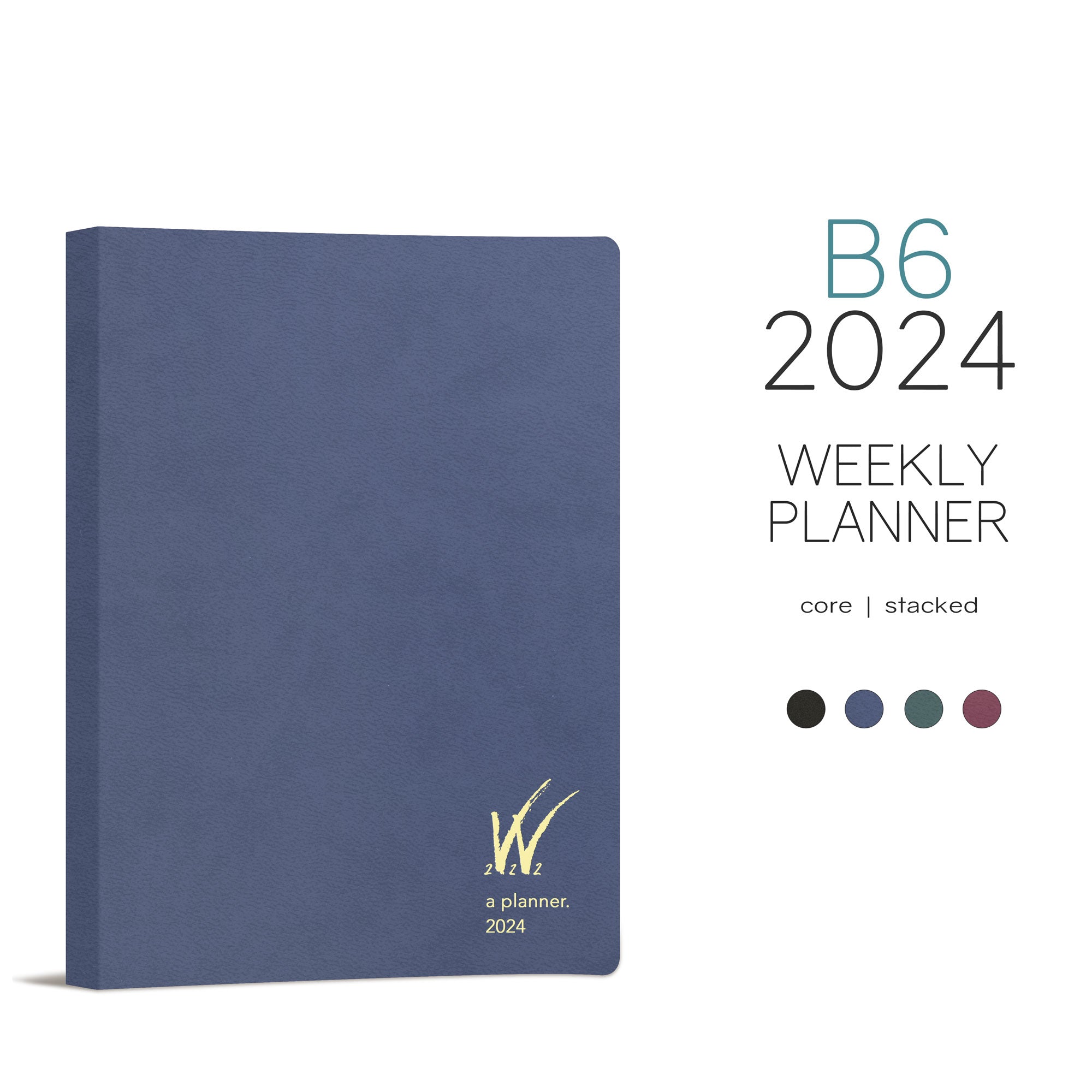 Wonderland 222 B6 weekly planner in Alpine Lake with ultra-thin fountain pen friendly paper with additional colors shown below.